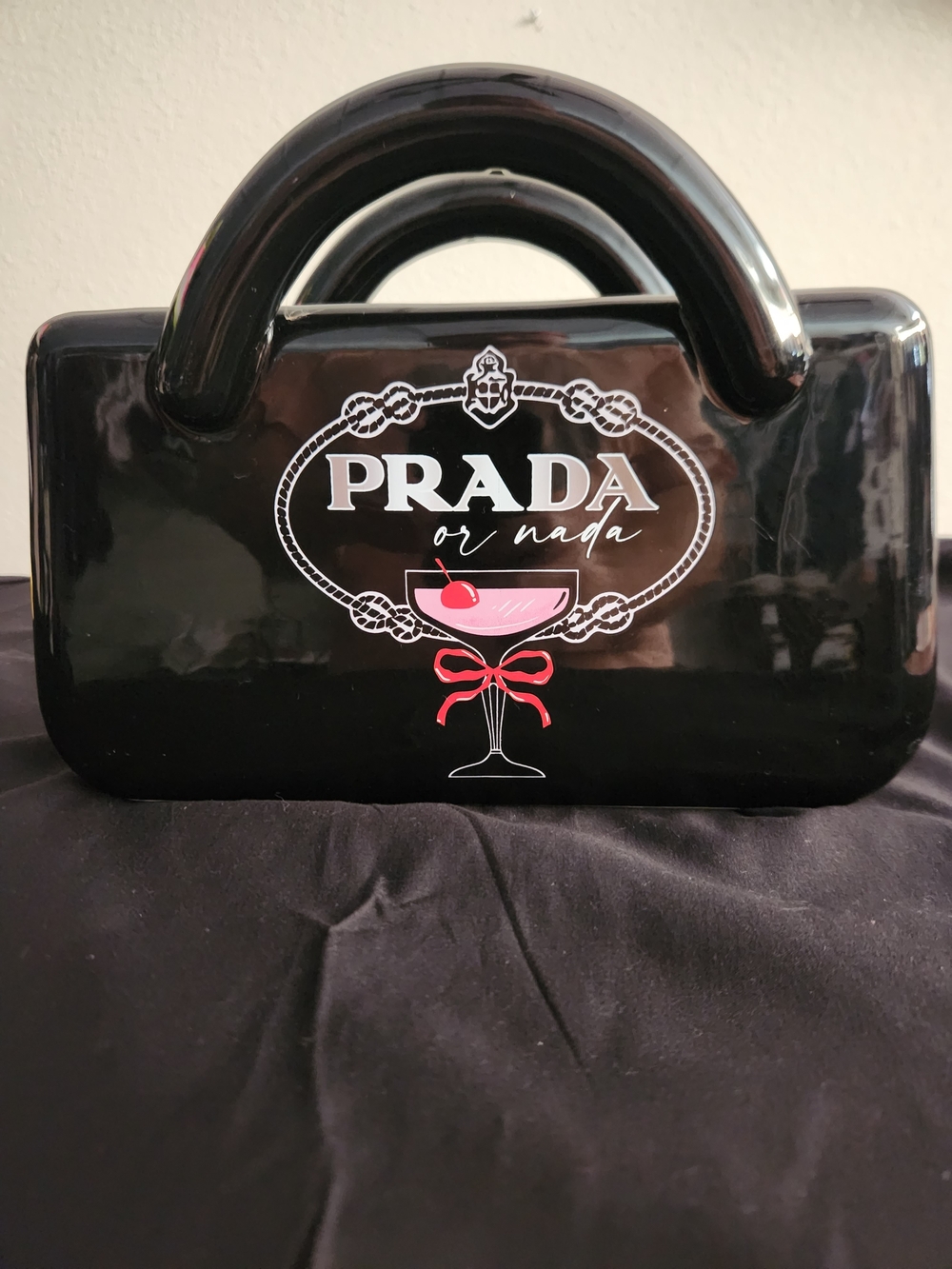 PRADA Or Nada Black Glass Tote Bag